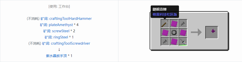 我的世界格雷科技社区版部件合成表大全