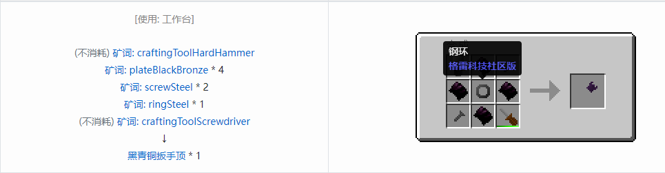 我的世界格雷科技社区版部件合成表大全