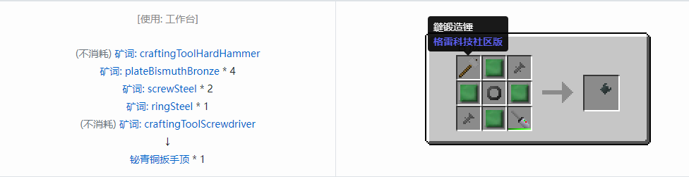 我的世界格雷科技社区版部件合成表大全