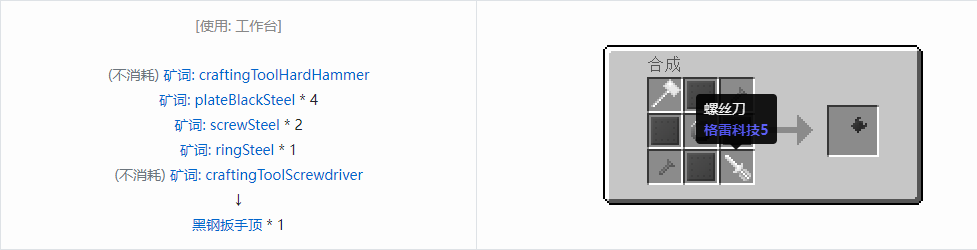 我的世界格雷科技社区版部件合成表大全