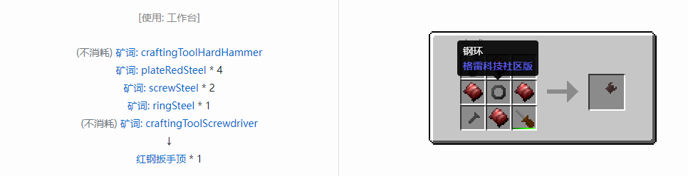 我的世界格雷科技社区版部件合成表大全
