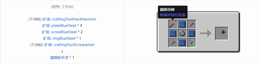 我的世界格雷科技社区版部件合成表大全