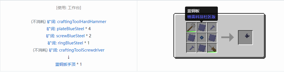 我的世界格雷科技社区版部件合成表大全