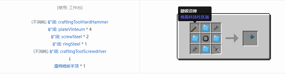 我的世界格雷科技社区版部件合成表大全
