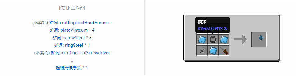 我的世界格雷科技社区版部件合成表大全