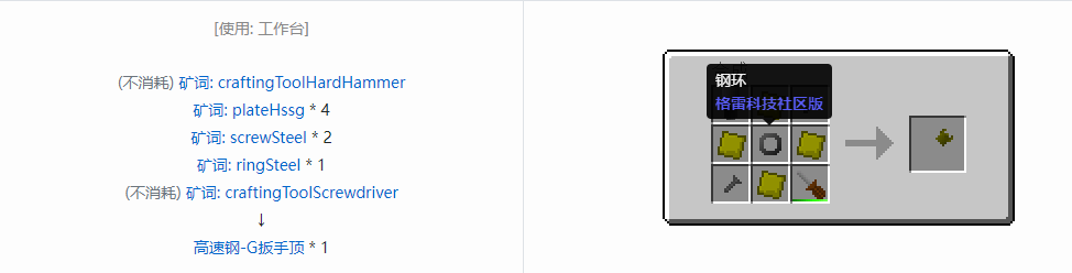 我的世界格雷科技社区版部件合成表大全