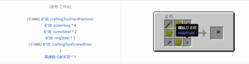 我的世界格雷科技社区版部件合成表大全