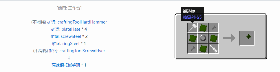 我的世界格雷科技社区版部件合成表大全