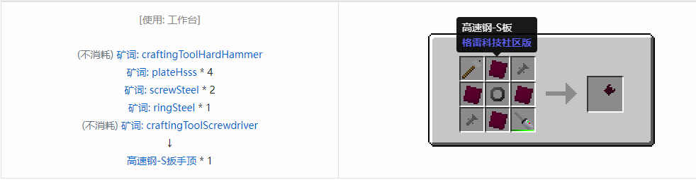 我的世界格雷科技社区版部件合成表大全