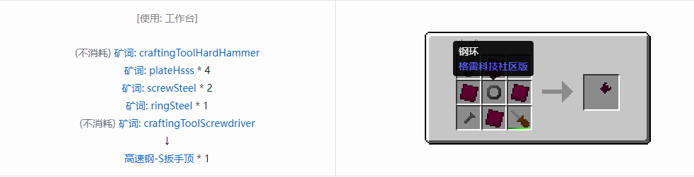我的世界格雷科技社区版部件合成表大全