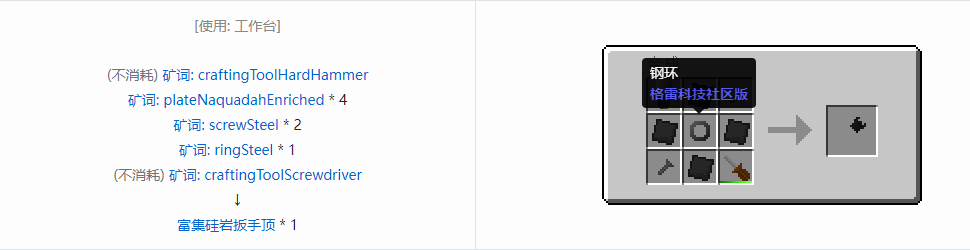 我的世界格雷科技社区版部件合成表大全