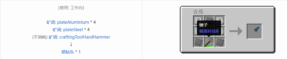 我的世界格雷科技社区版部件合成表大全