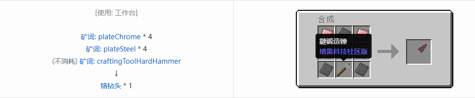 我的世界格雷科技社区版部件合成表大全