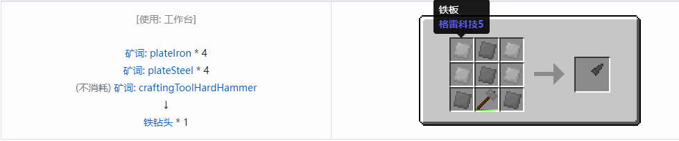 我的世界格雷科技社区版钻头合成表大全