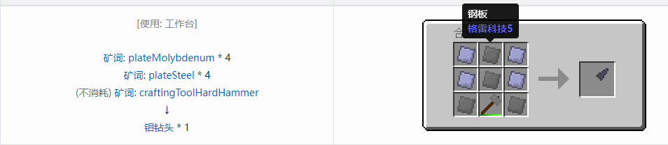 我的世界格雷科技社区版部件合成表大全
