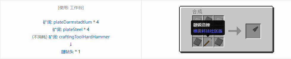 我的世界格雷科技社区版部件合成表大全