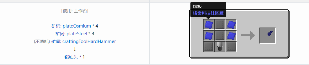 我的世界格雷科技社区版部件合成表大全