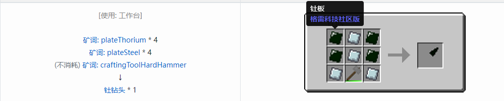 我的世界格雷科技社区版部件合成表大全