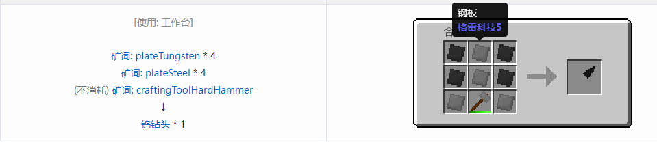 我的世界格雷科技社区版部件合成表大全