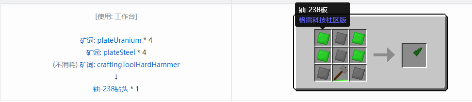 我的世界格雷科技社区版部件合成表大全