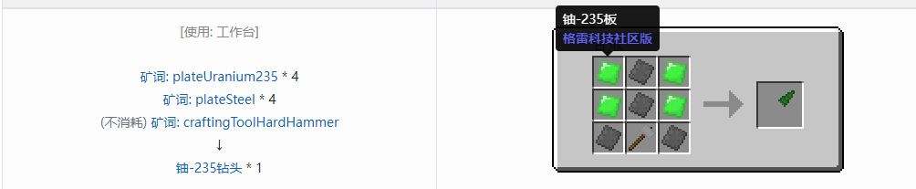 我的世界格雷科技社区版部件合成表大全