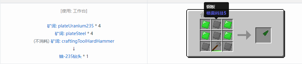 我的世界格雷科技社区版部件合成表大全