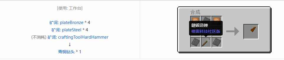 我的世界格雷科技社区版部件合成表大全