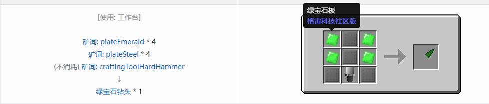 我的世界格雷科技社区版部件合成表大全