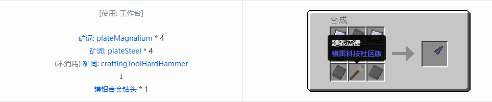 我的世界格雷科技社区版部件合成表大全