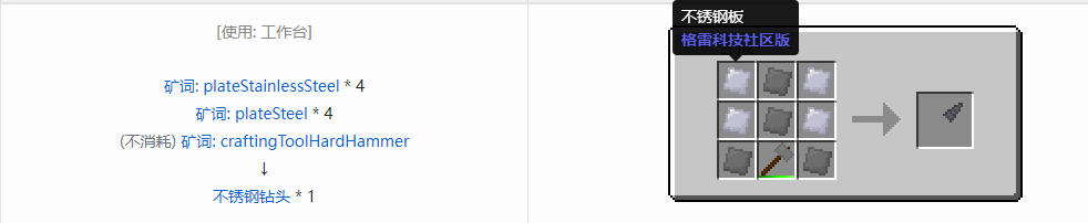 我的世界格雷科技社区版部件合成表大全