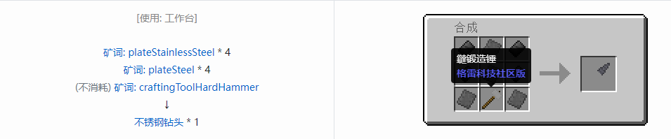 我的世界格雷科技社区版部件合成表大全