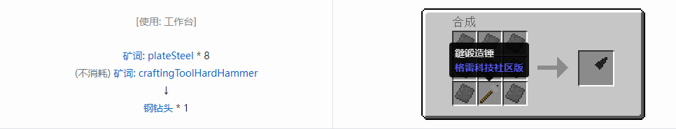 我的世界格雷科技社区版部件合成表大全