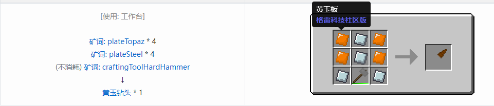 我的世界格雷科技社区版部件合成表大全