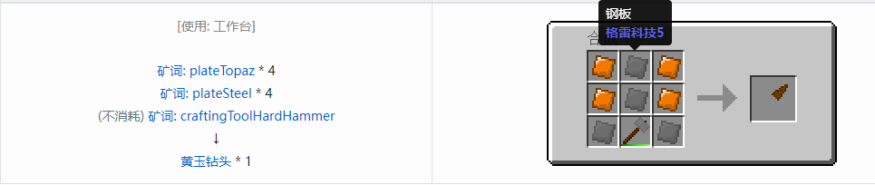 我的世界格雷科技社区版部件合成表大全