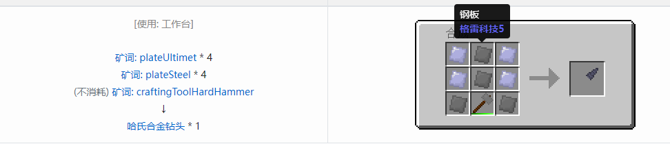 我的世界格雷科技社区版部件合成表大全