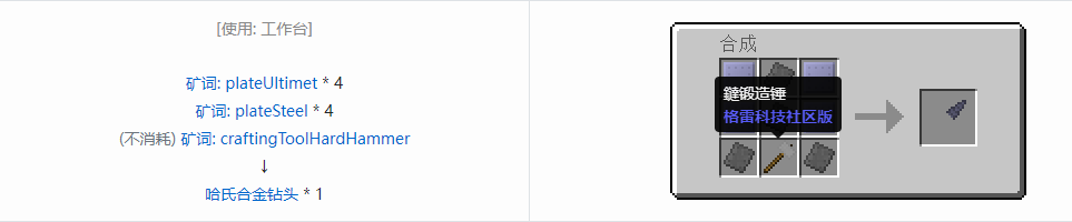 我的世界格雷科技社区版部件合成表大全