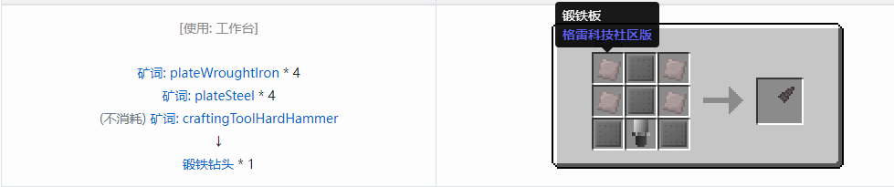 我的世界格雷科技社区版部件合成表大全