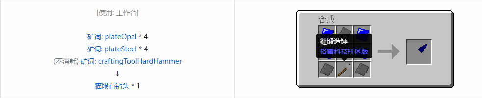 我的世界格雷科技社区版部件合成表大全