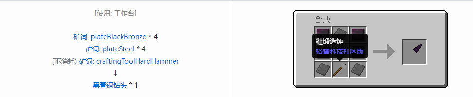 我的世界格雷科技社区版部件合成表大全