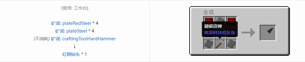 我的世界格雷科技社区版部件合成表大全