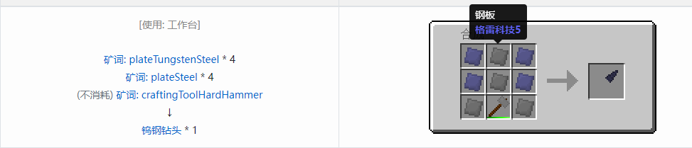 我的世界格雷科技社区版部件合成表大全