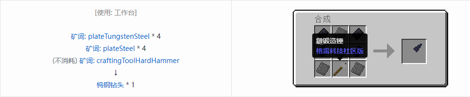 我的世界格雷科技社区版部件合成表大全