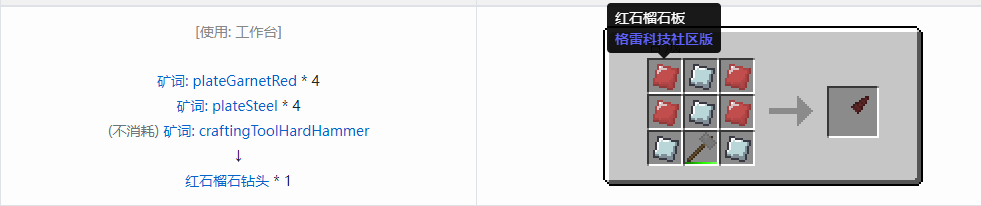 我的世界格雷科技社区版部件合成表大全