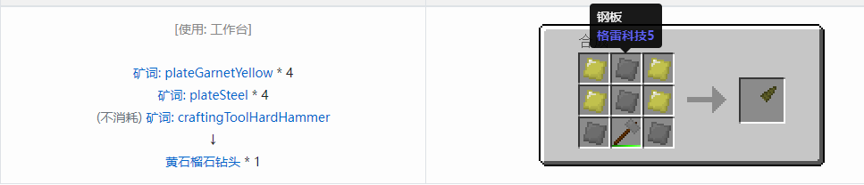 我的世界格雷科技社区版部件合成表大全