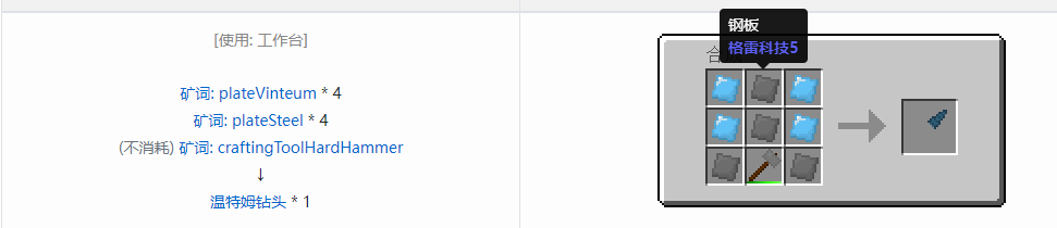我的世界格雷科技社区版部件合成表大全