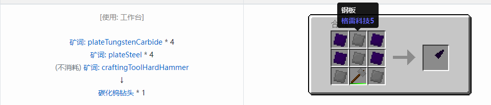 我的世界格雷科技社区版部件合成表大全