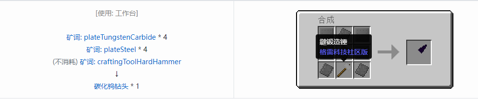我的世界格雷科技社区版部件合成表大全