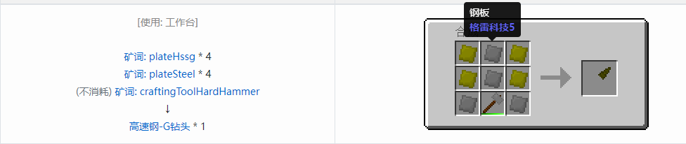 我的世界格雷科技社区版部件合成表大全