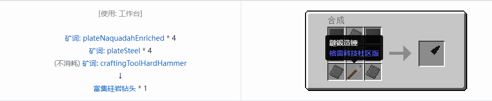 我的世界格雷科技社区版部件合成表大全