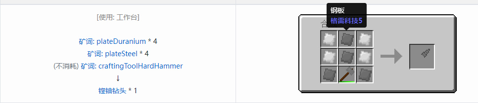 我的世界格雷科技社区版部件合成表大全